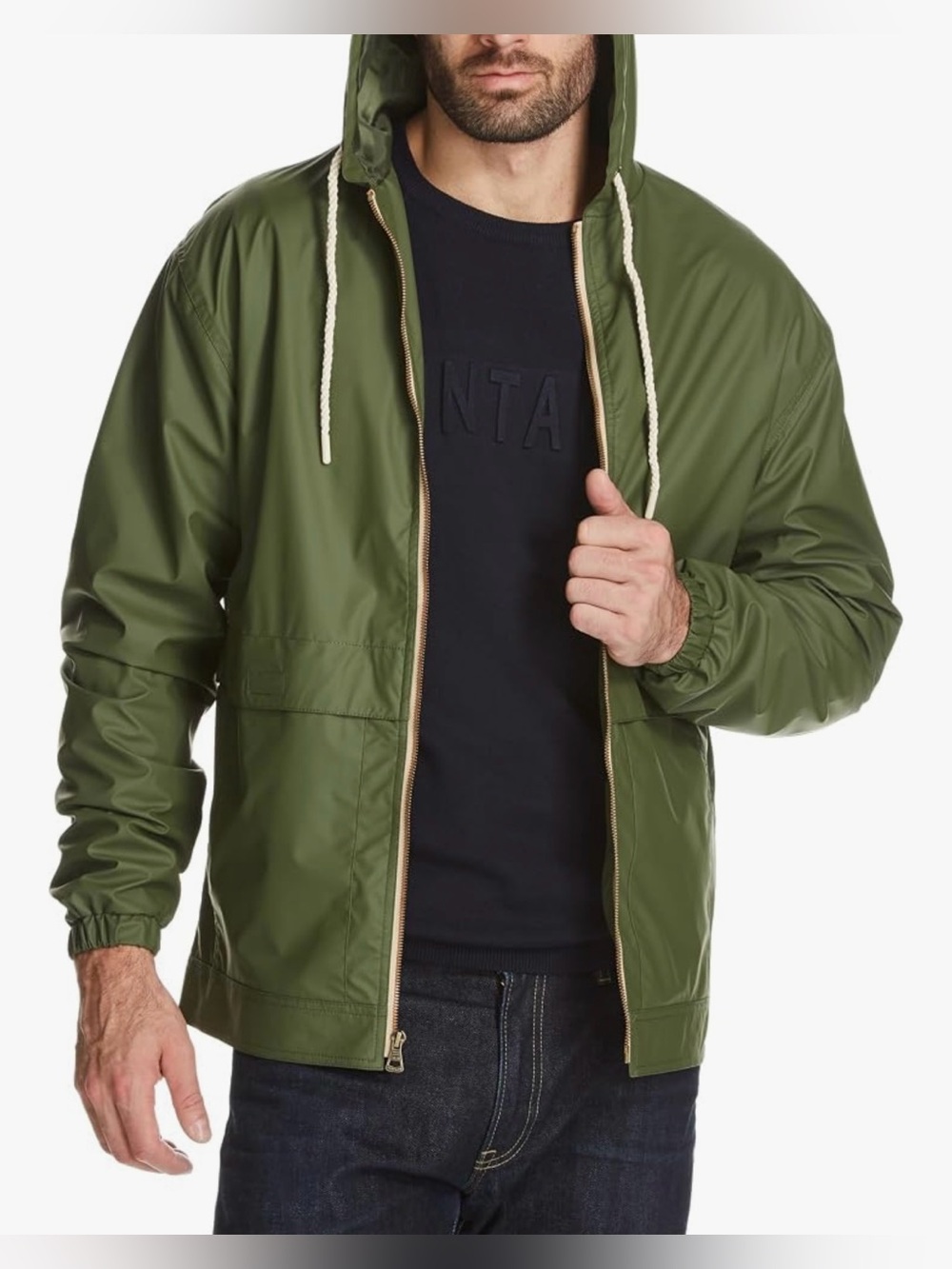 Weatherproof Vintage Men's Small Hooded Rain Jacket Windbreaker